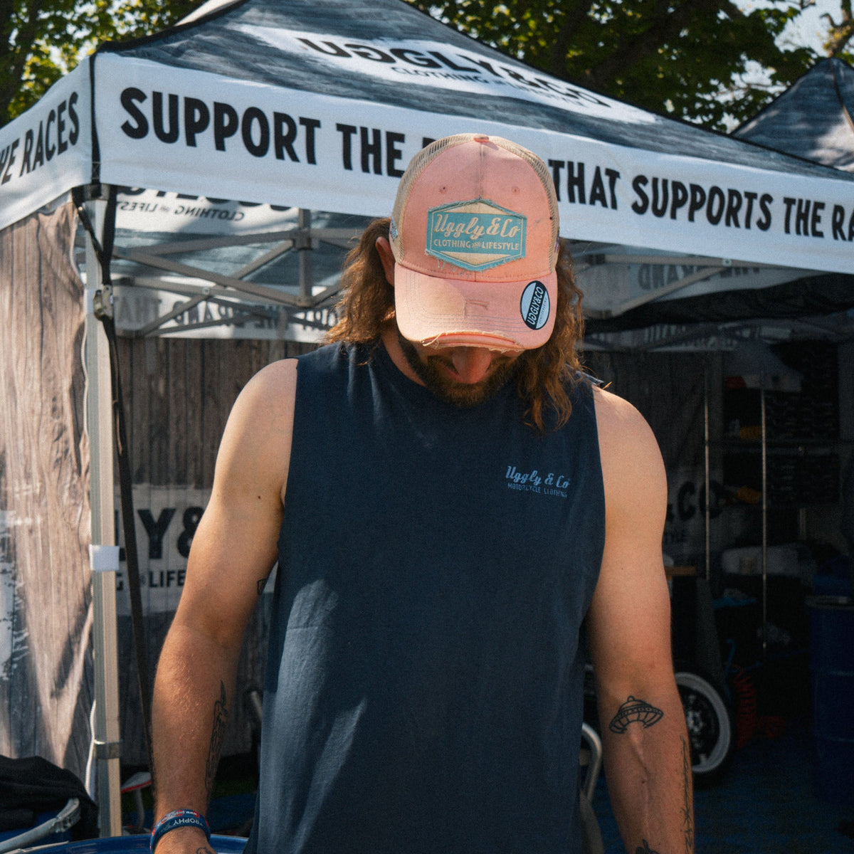 Pastel Pink & Blue Diamond Trucker Hat by Uggly & Co