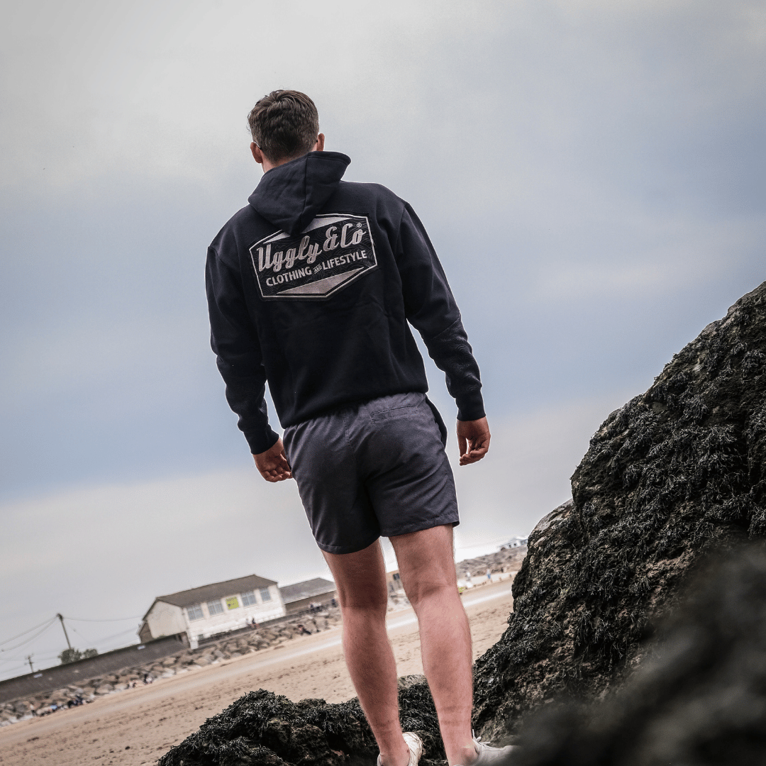 Black Surf Diamond Hoodie by Uggly & Co