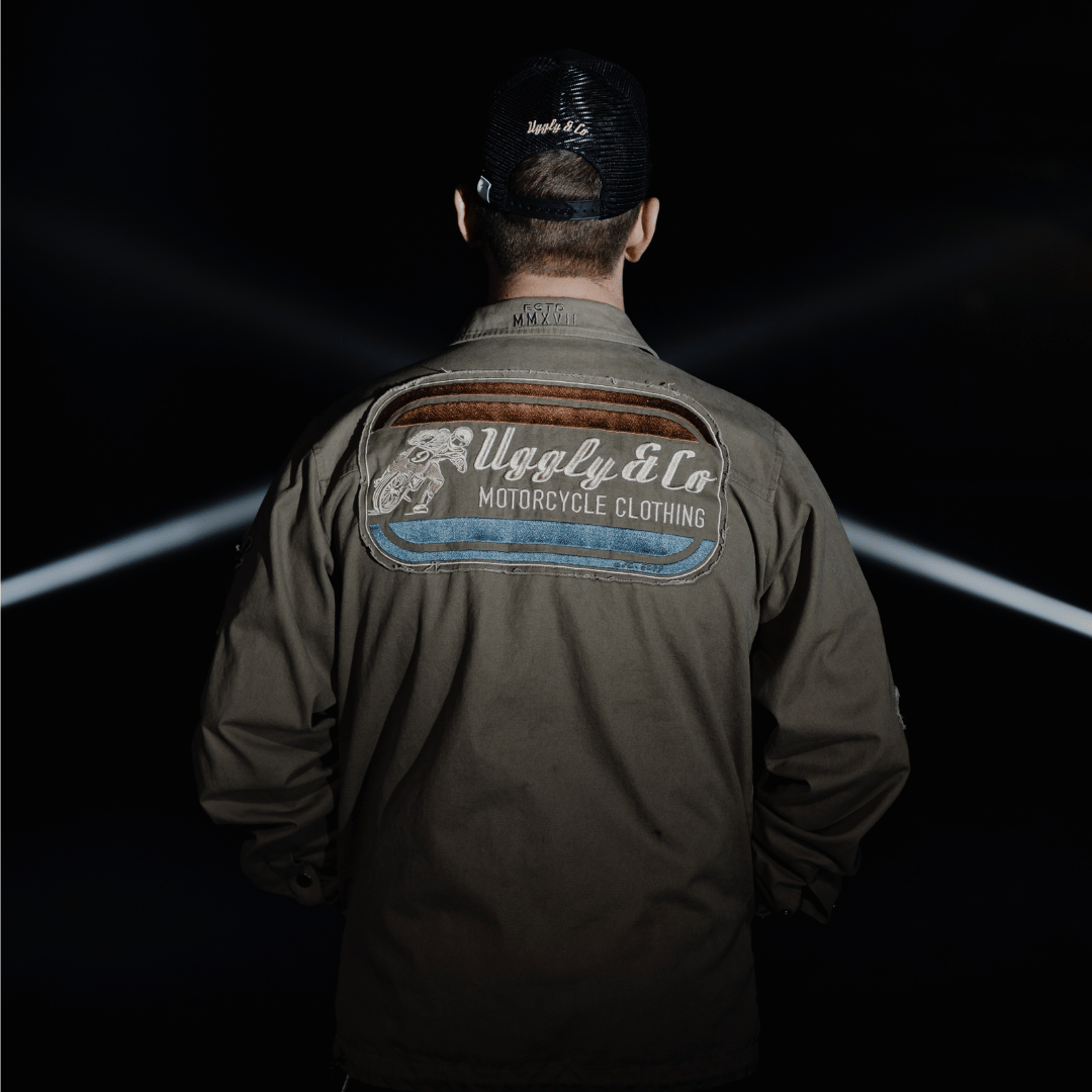 Green Flattrack Moto Shacket by Uggly & Co