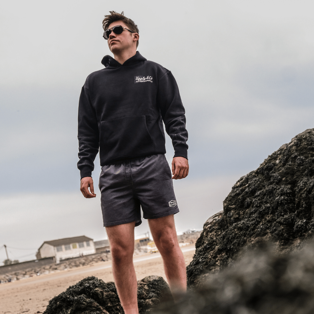 Black Surf Diamond Hoodie by Uggly & Co