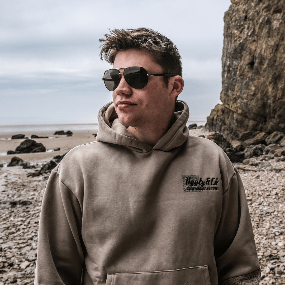 Beige Surf Diamond Hoodie by Uggly & Co