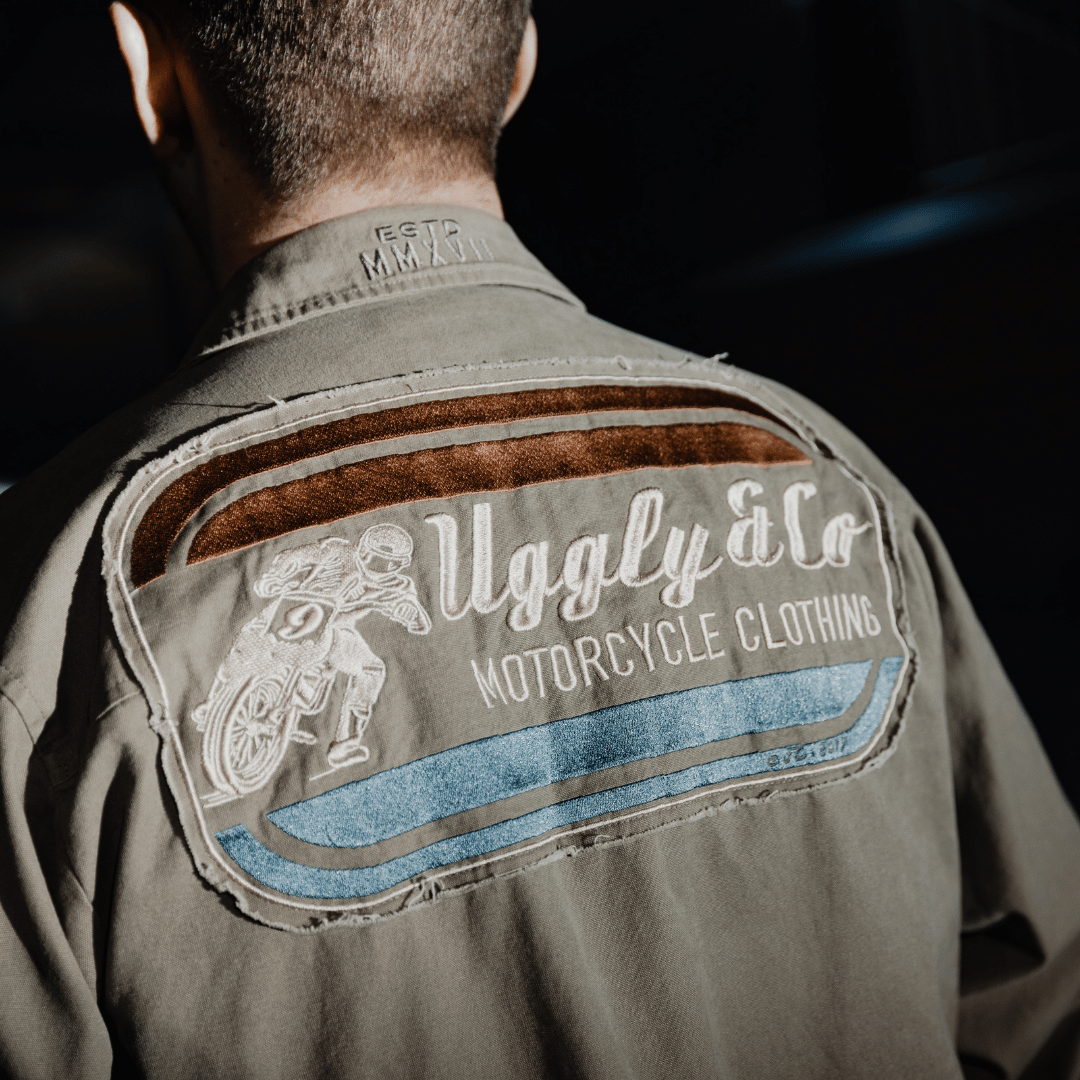 Green Flattrack Moto Shacket by Uggly & Co