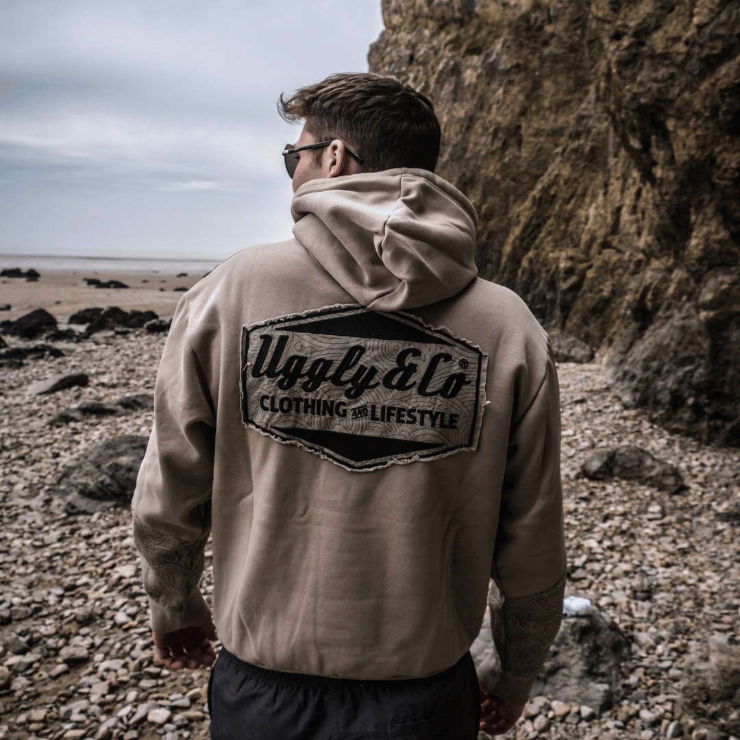 Beige Surf Diamond Hoodie by Uggly & Co
