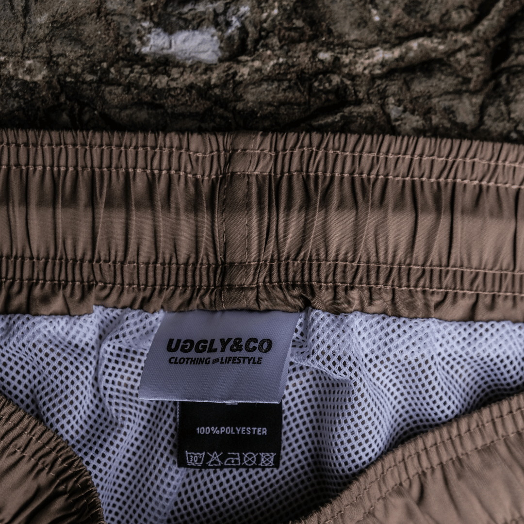 Beige Diamond Swim Shorts by Uggly & Co