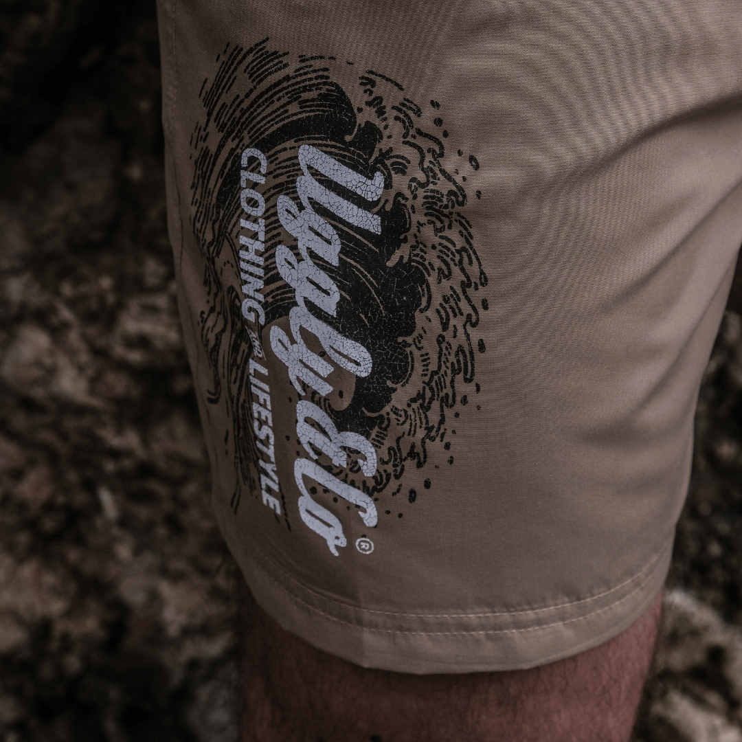 Beige Diamond Swim Shorts by Uggly & Co