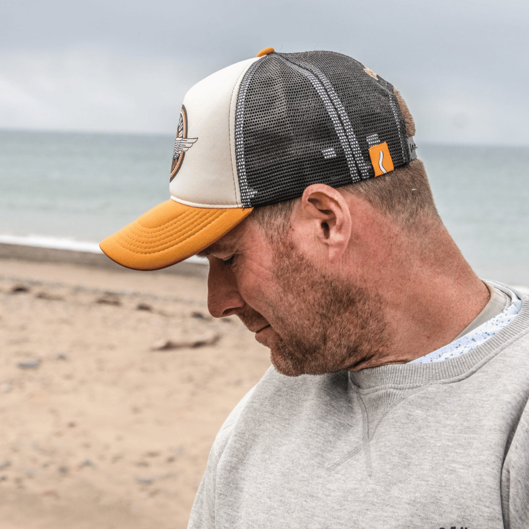 Black Dub Garage Circle Wings Trucker Hat by Uggly & Co