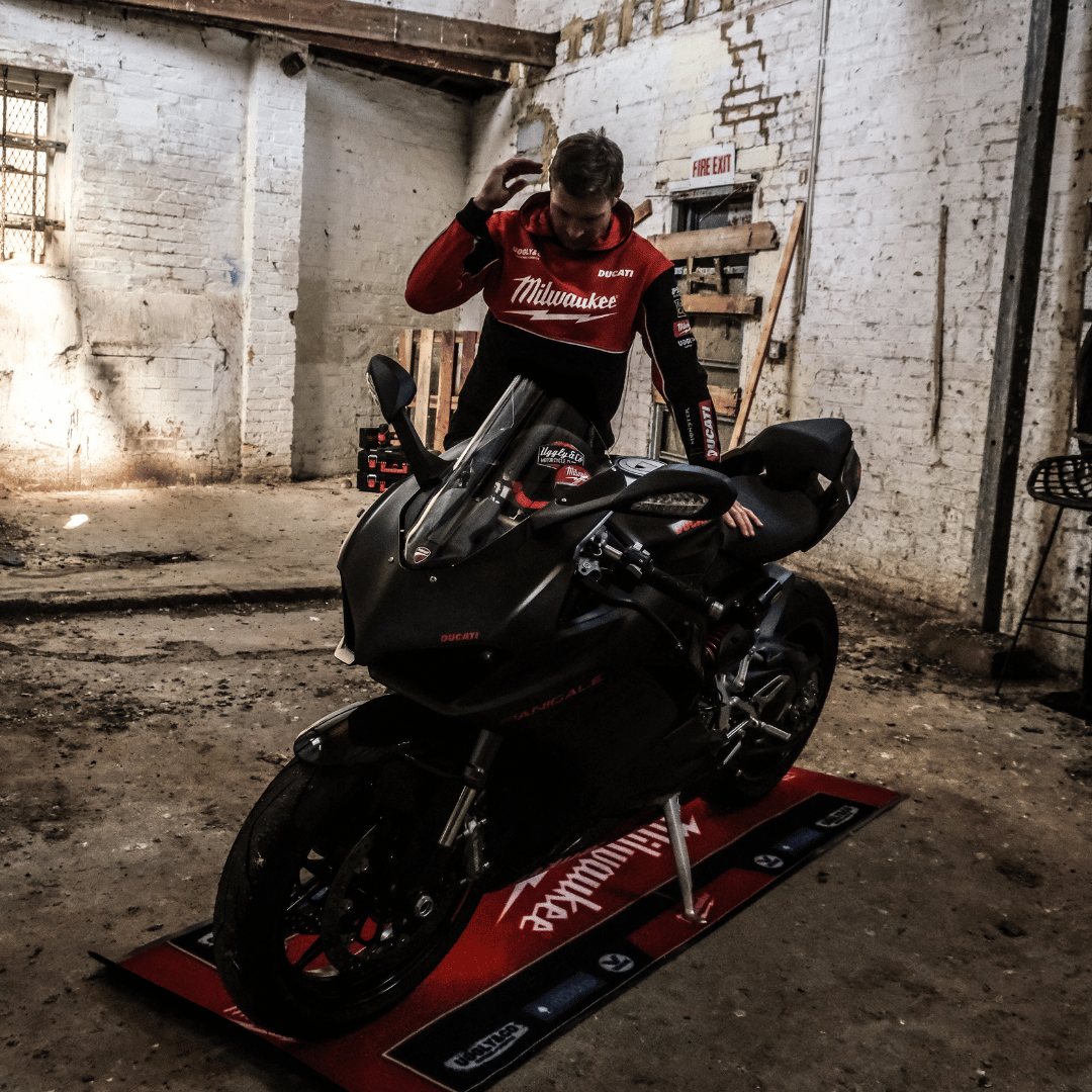 Milwaukee Tools Motorcycle Garage Mat by Uggly & Co