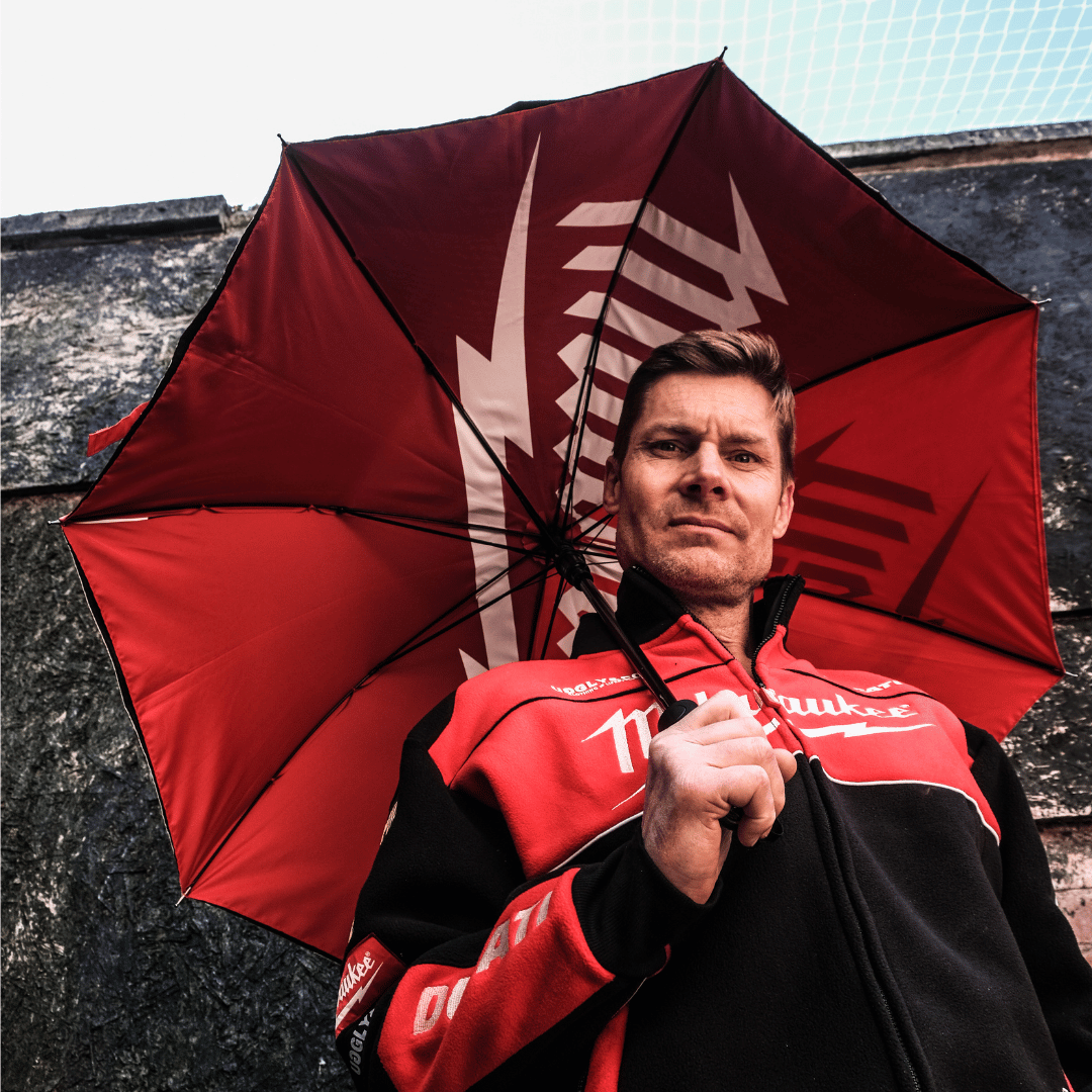Milwaukee Tools x Ducati Umbrella by Uggly & Co