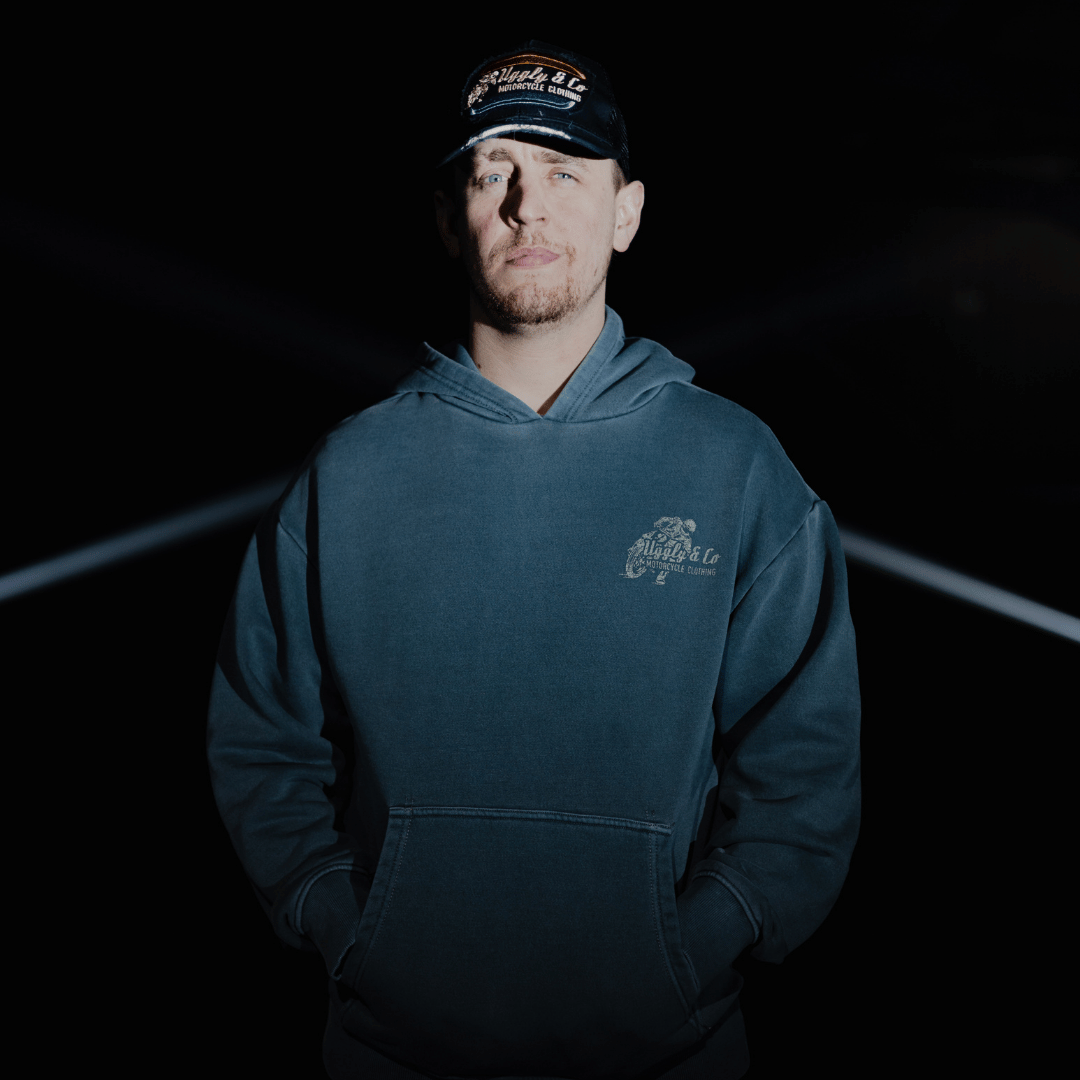 Blue Flattrack Hoodie by Uggly & Co