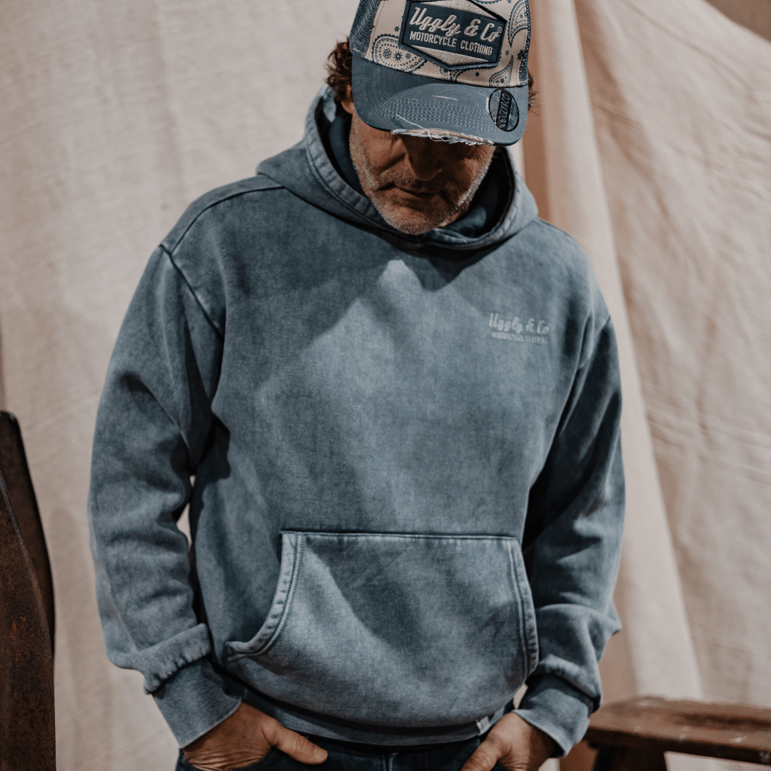 Blue Diamond Acid Wash Hoodie by Uggly & Co
