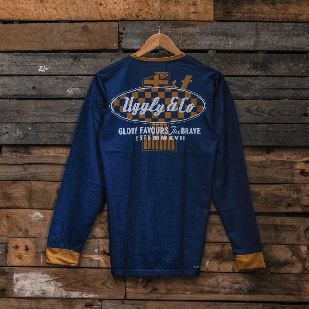 No.1 Blue Vintage Motocross Jersey by Uggly & Co
