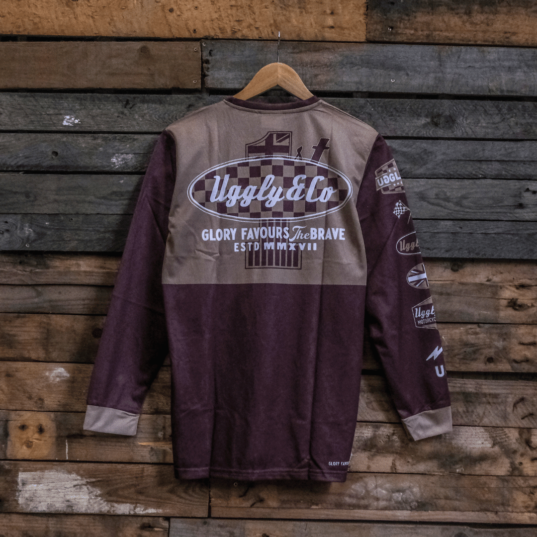 No.1 Brown Vintage Motocross Jersey by Uggly & Co