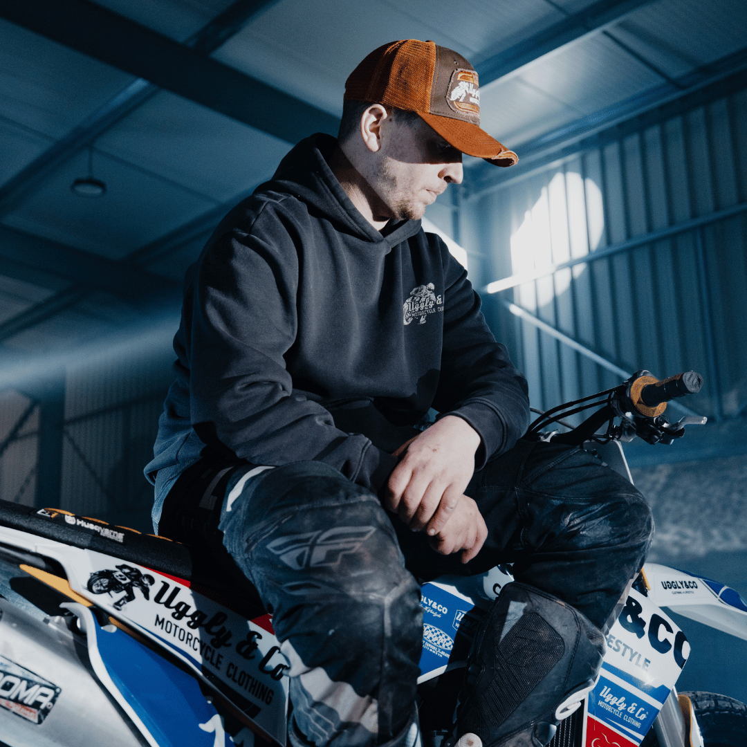 Black Flattrack Hoodie by Uggly & Co