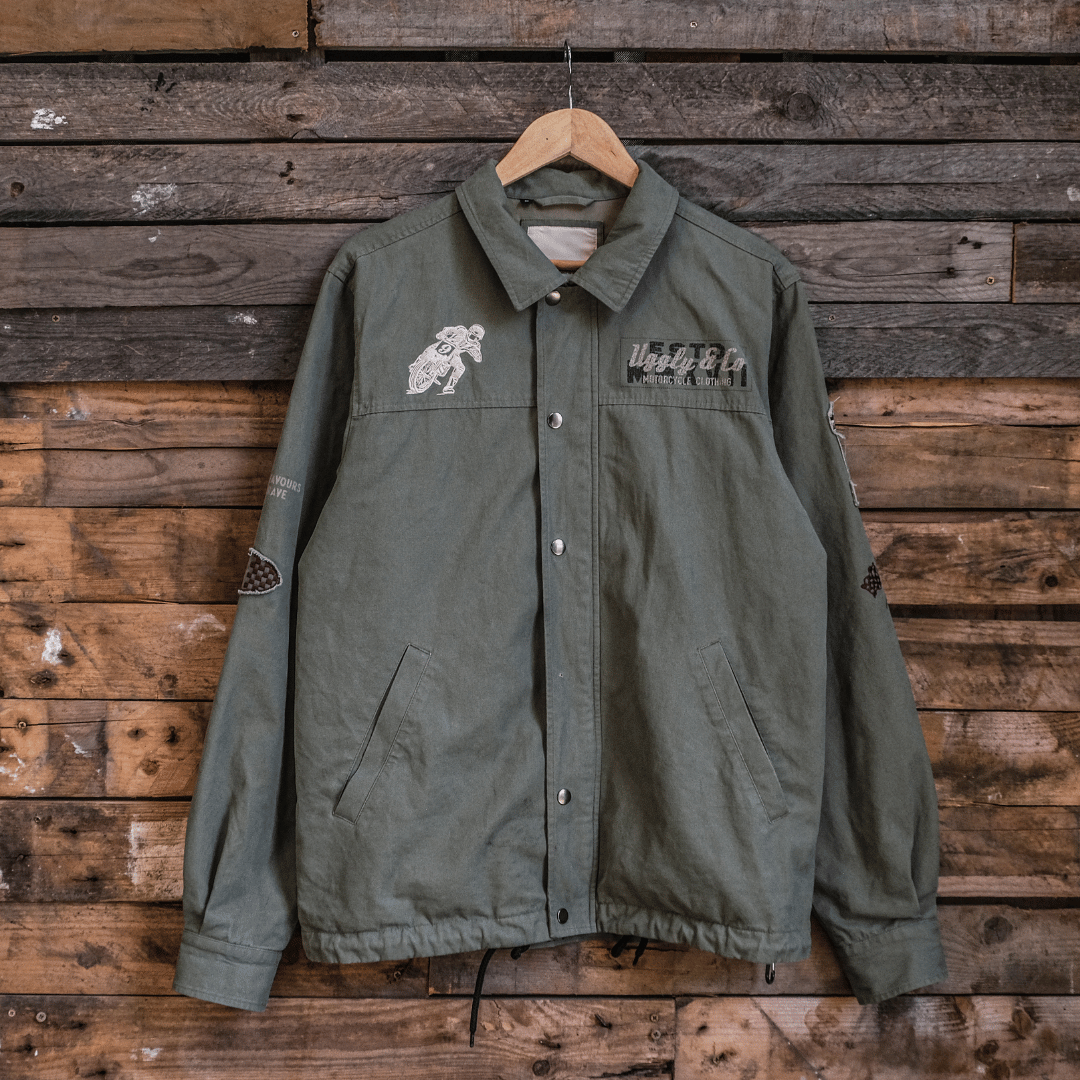Green Flattrack Moto Shacket by Uggly & Co