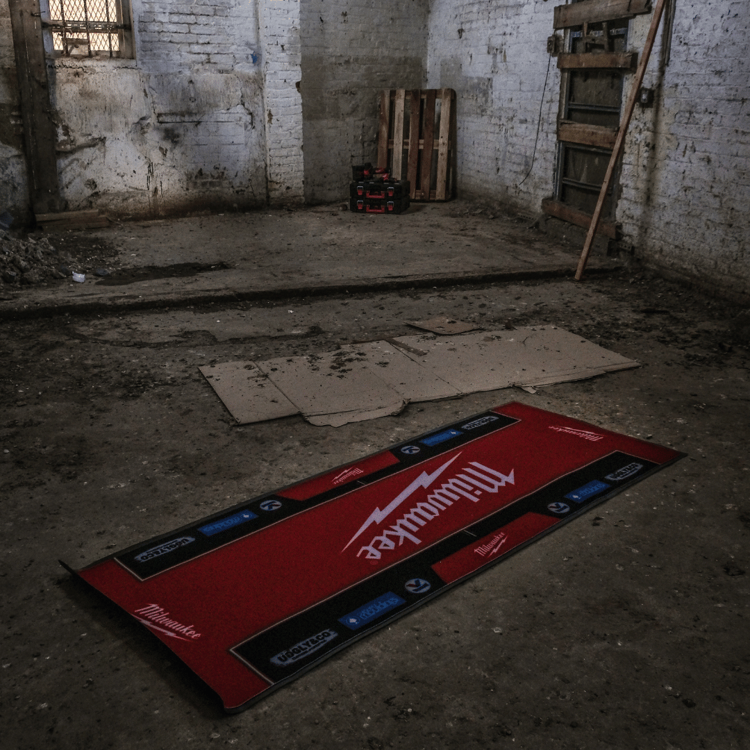 Milwaukee Tools Motorcycle Garage Mat by Uggly & Co