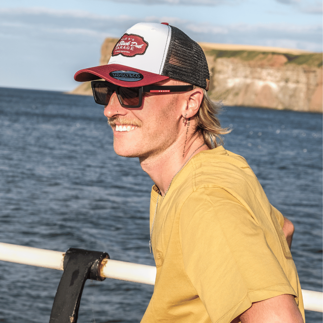 Burgundy Black Dub Garage Trucker Hat by Uggly & Co