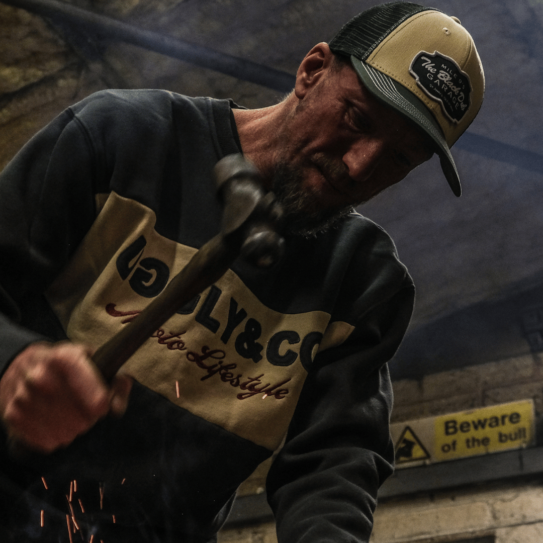 Green & Beige Black Dub Garage Trucker Hat by Uggly & Co