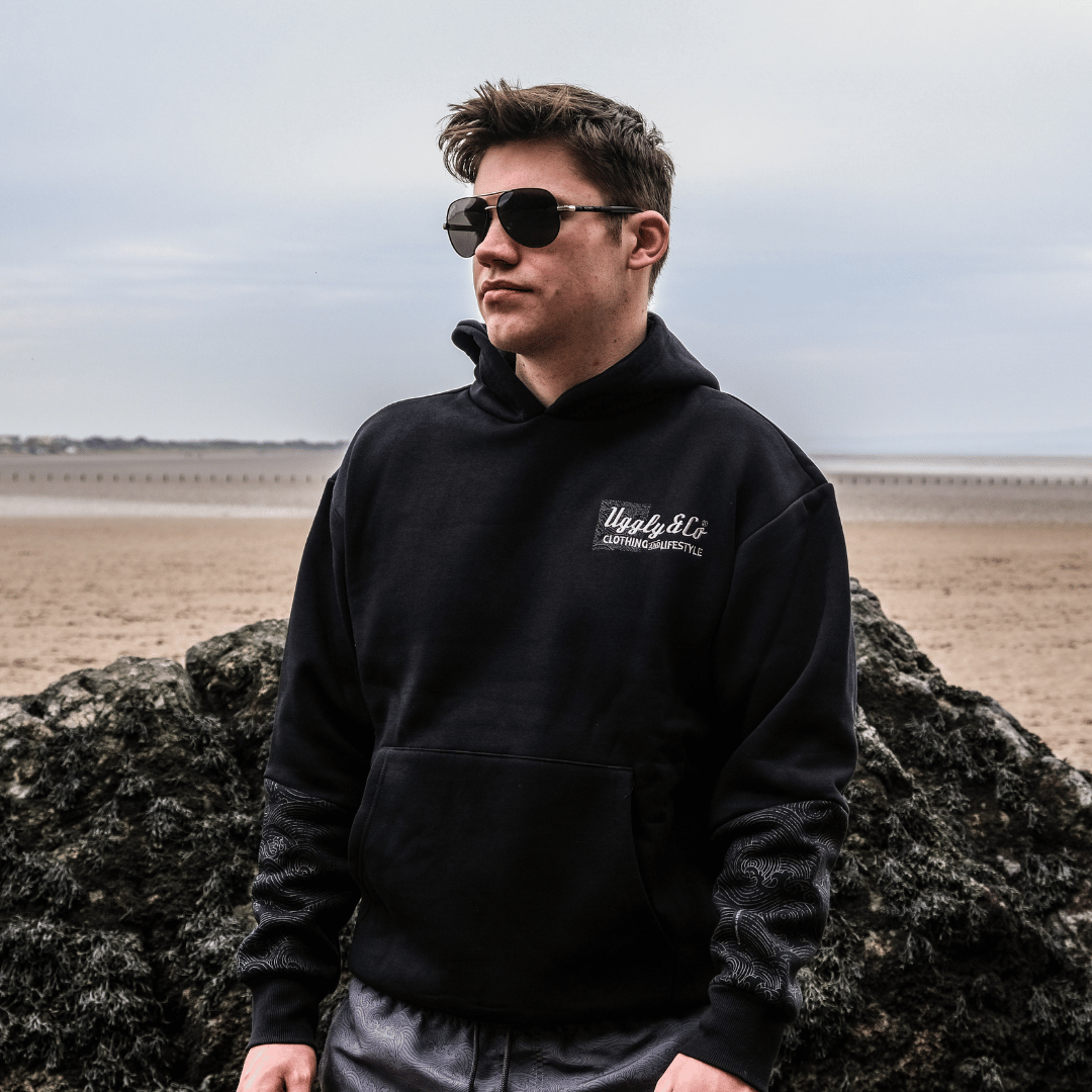 Black Surf Diamond Hoodie by Uggly & Co