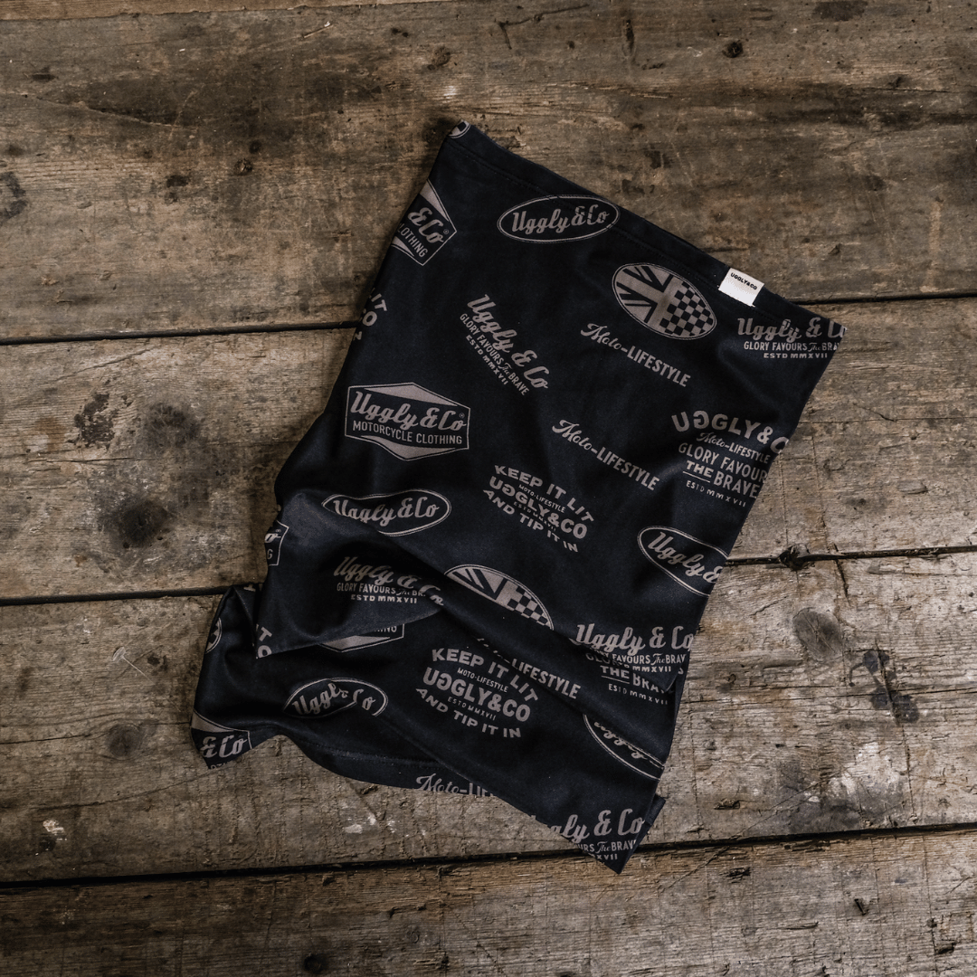 Black & Gold Motorcycle Bandana by Uggly & Co