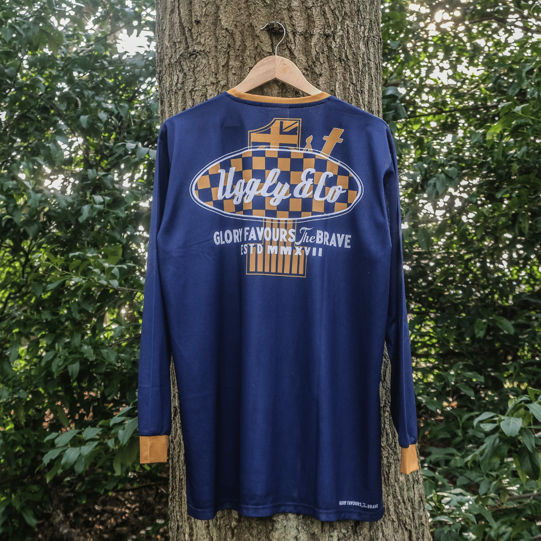 No.1 Blue Vintage Motocross Jersey by Uggly & Co
