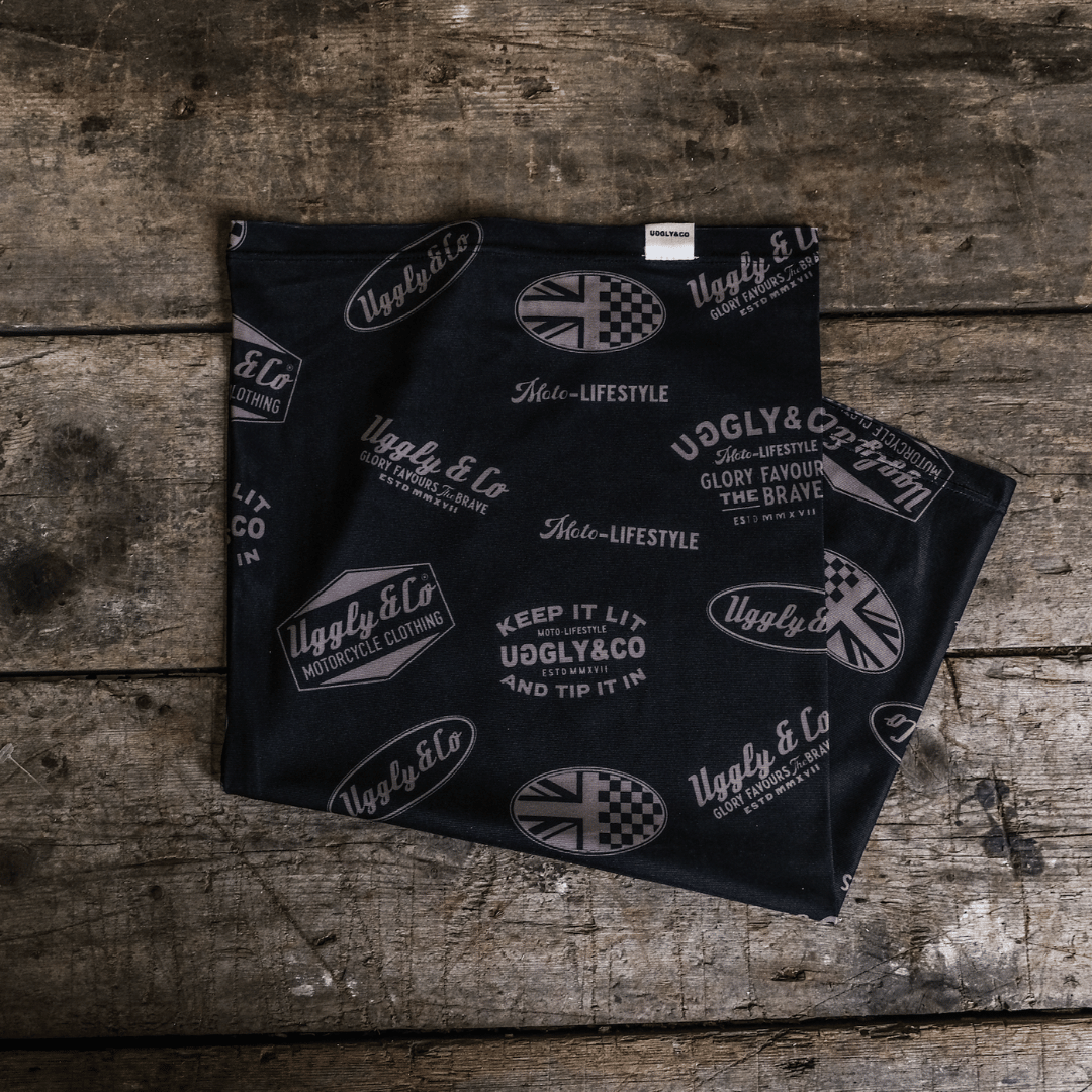 Black & Gold Motorcycle Bandana by Uggly & Co