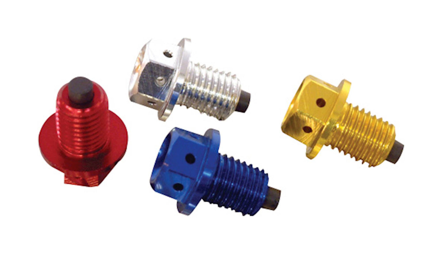 Bike It Magnetic Sump Plug Bolt with Oil Cleaning Magnet - M12 (12mm) 1.5 Pitch (Blue)