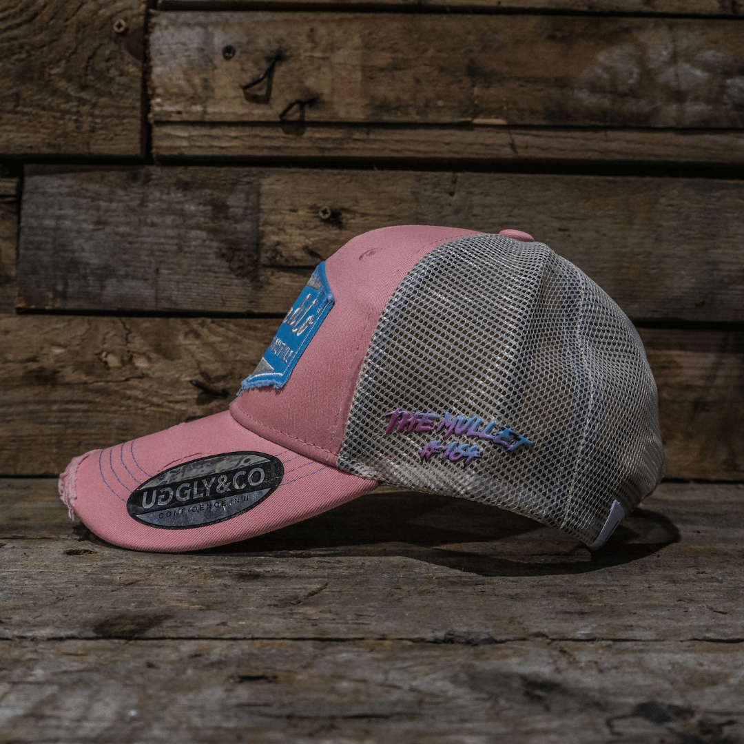 Pastel Pink & Blue Diamond Trucker Hat by Uggly & Co