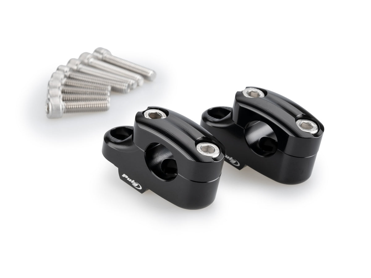 25mm Pullback Bar Risers Offset 16mm - Black
