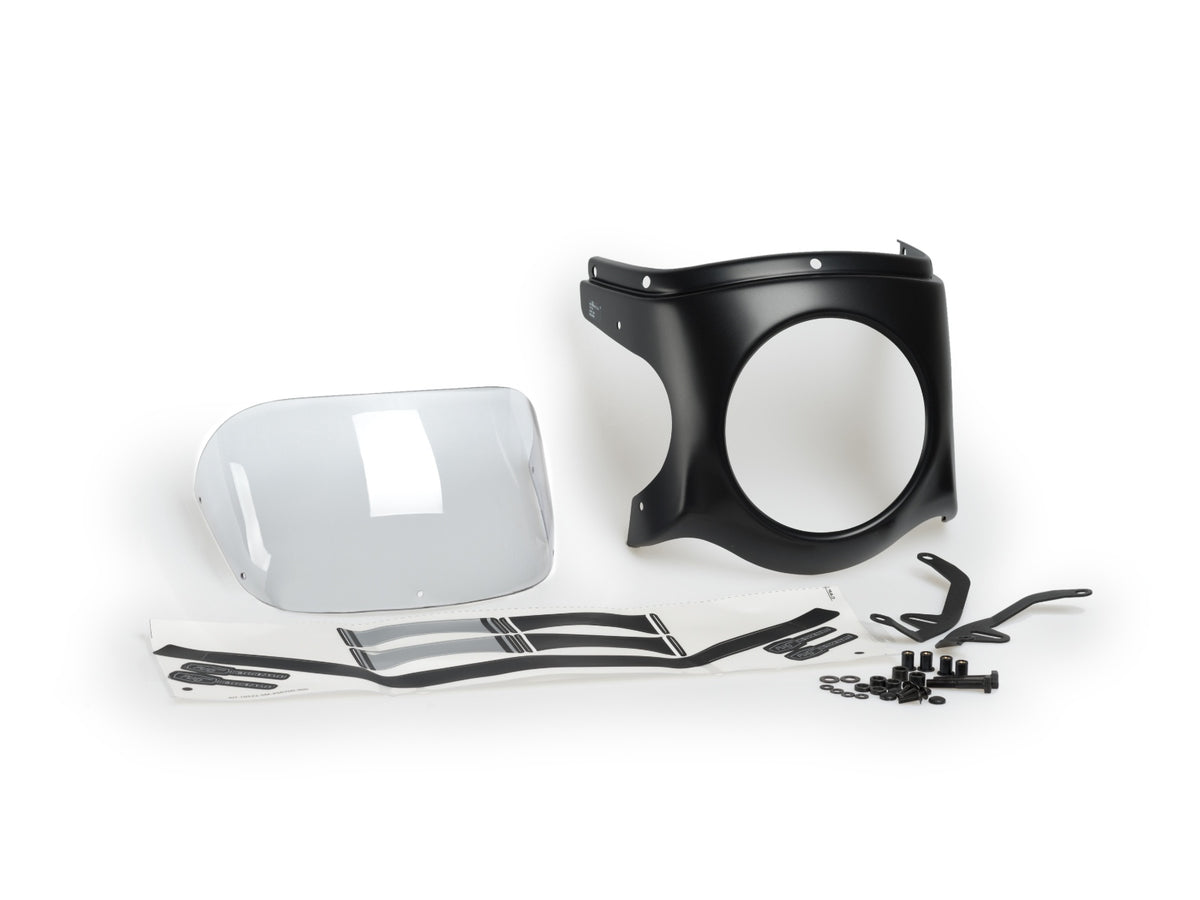 Retro Black Semi Fairing And Screen 180mm - Clear