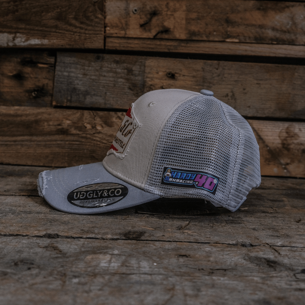 Silver & Grey Diamond Trucker Hat by Uggly & Co