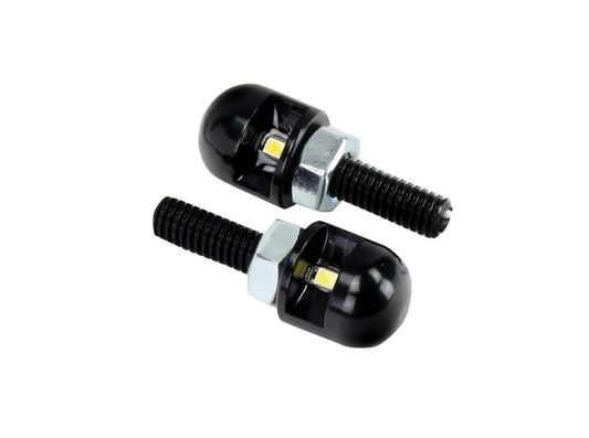 Bike It Black LED Number Plates Lights Bolts