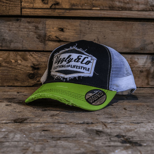 Yellow & White Diamond Trucker Hat by Uggly & Co