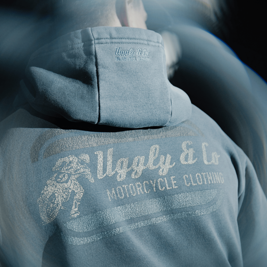 Blue Flattrack Hoodie by Uggly & Co