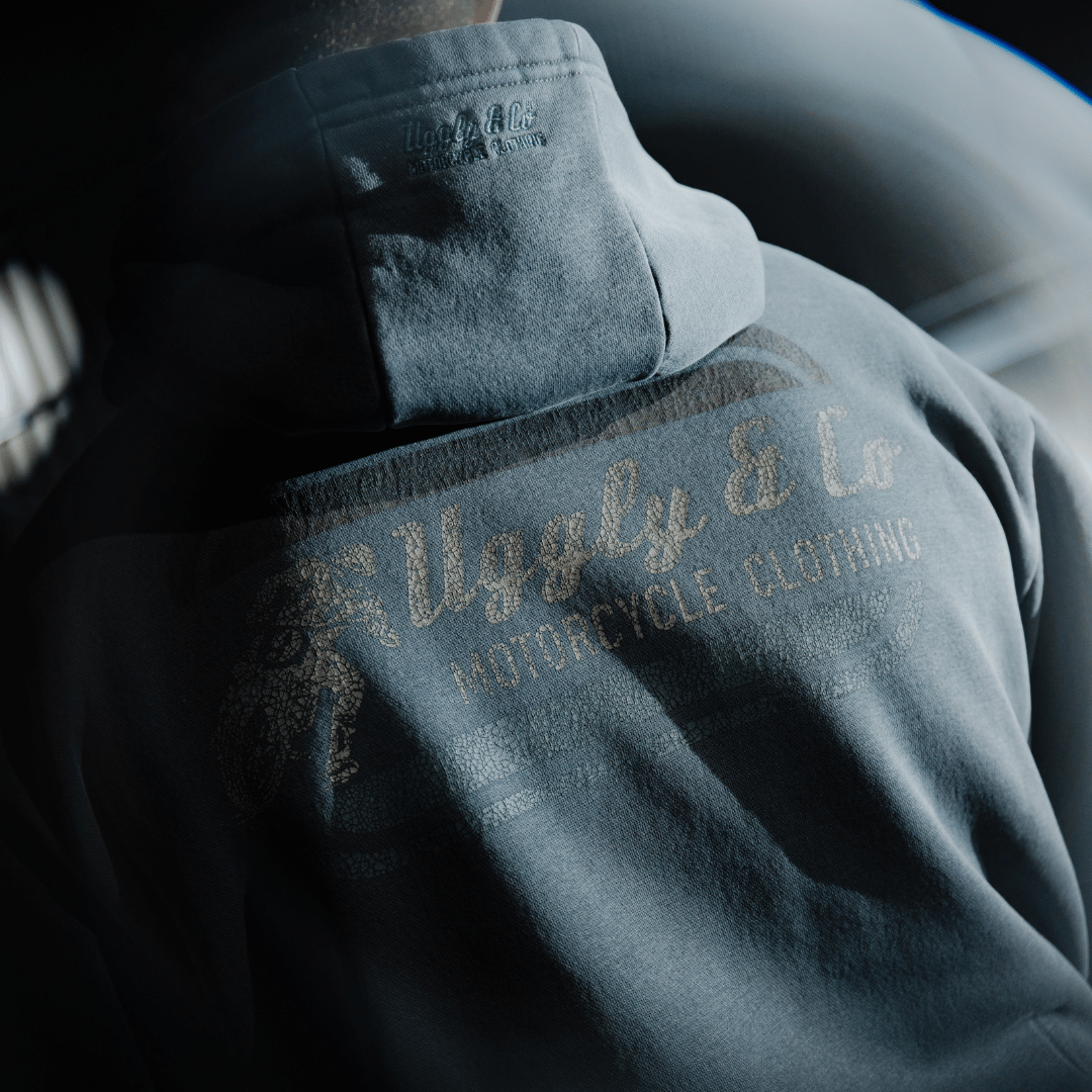 Blue Flattrack Hoodie by Uggly & Co