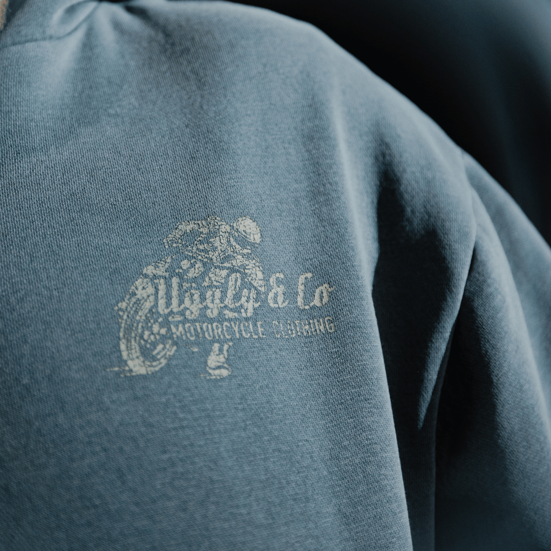 Blue Flattrack Hoodie by Uggly & Co