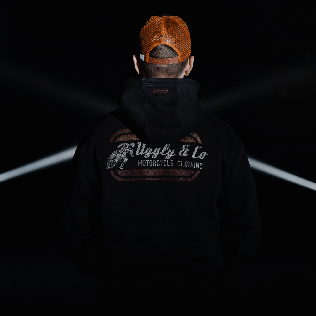 Black Flattrack Hoodie by Uggly & Co