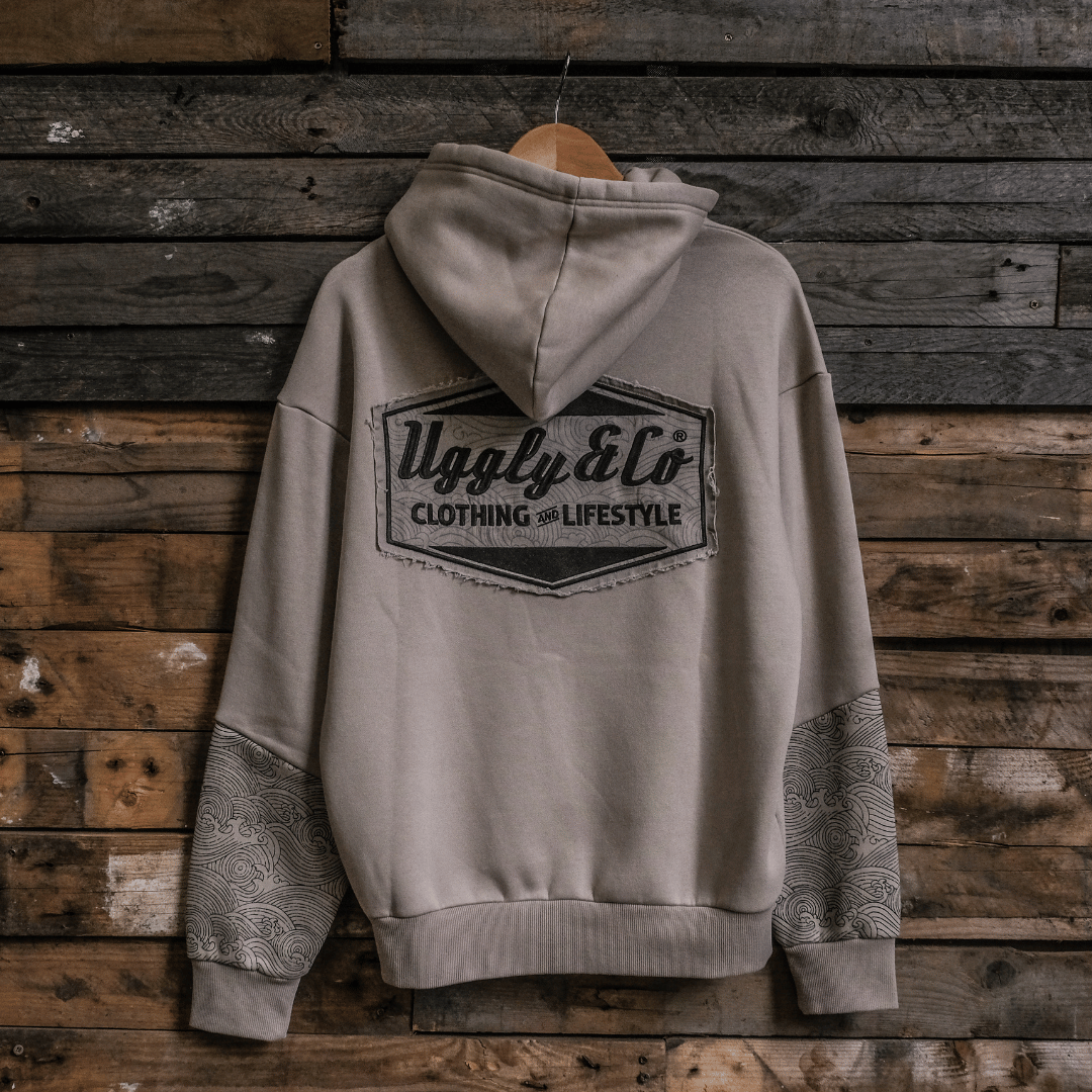 Beige Surf Diamond Hoodie by Uggly & Co