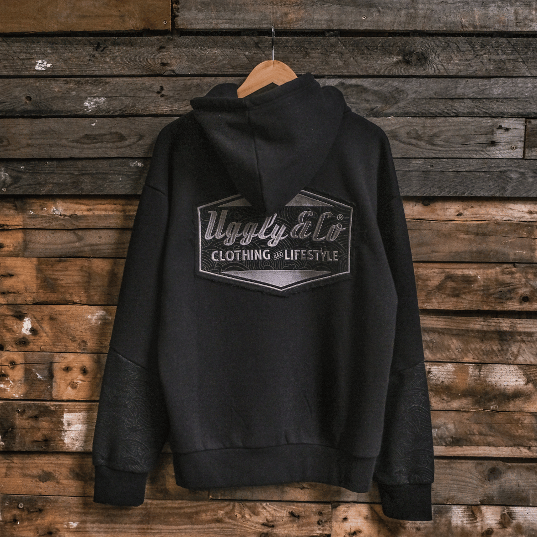 Black Surf Diamond Hoodie by Uggly & Co