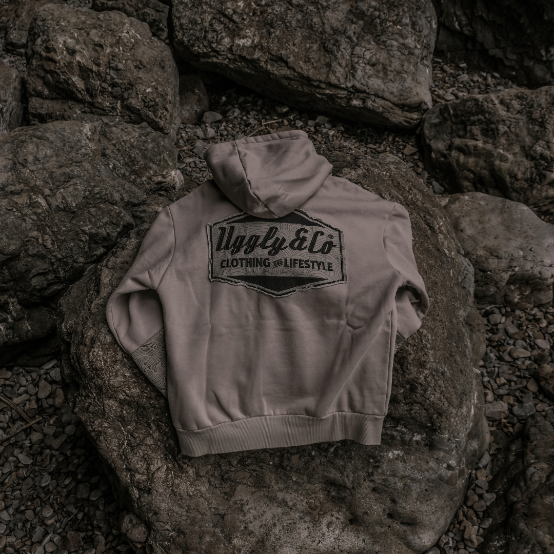 Beige Surf Diamond Hoodie by Uggly & Co