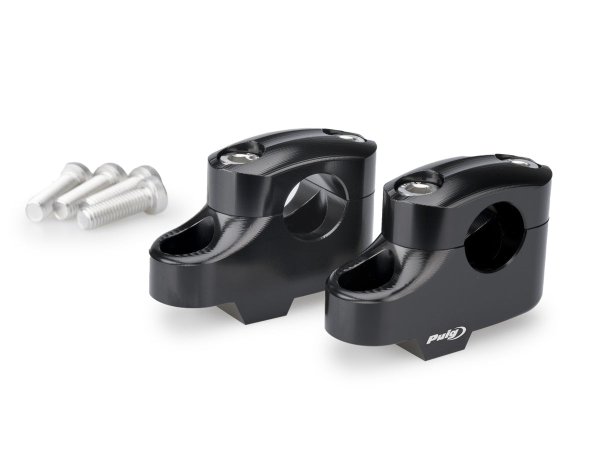 20mm Pullback Bar Risers Offset 16mm - Black