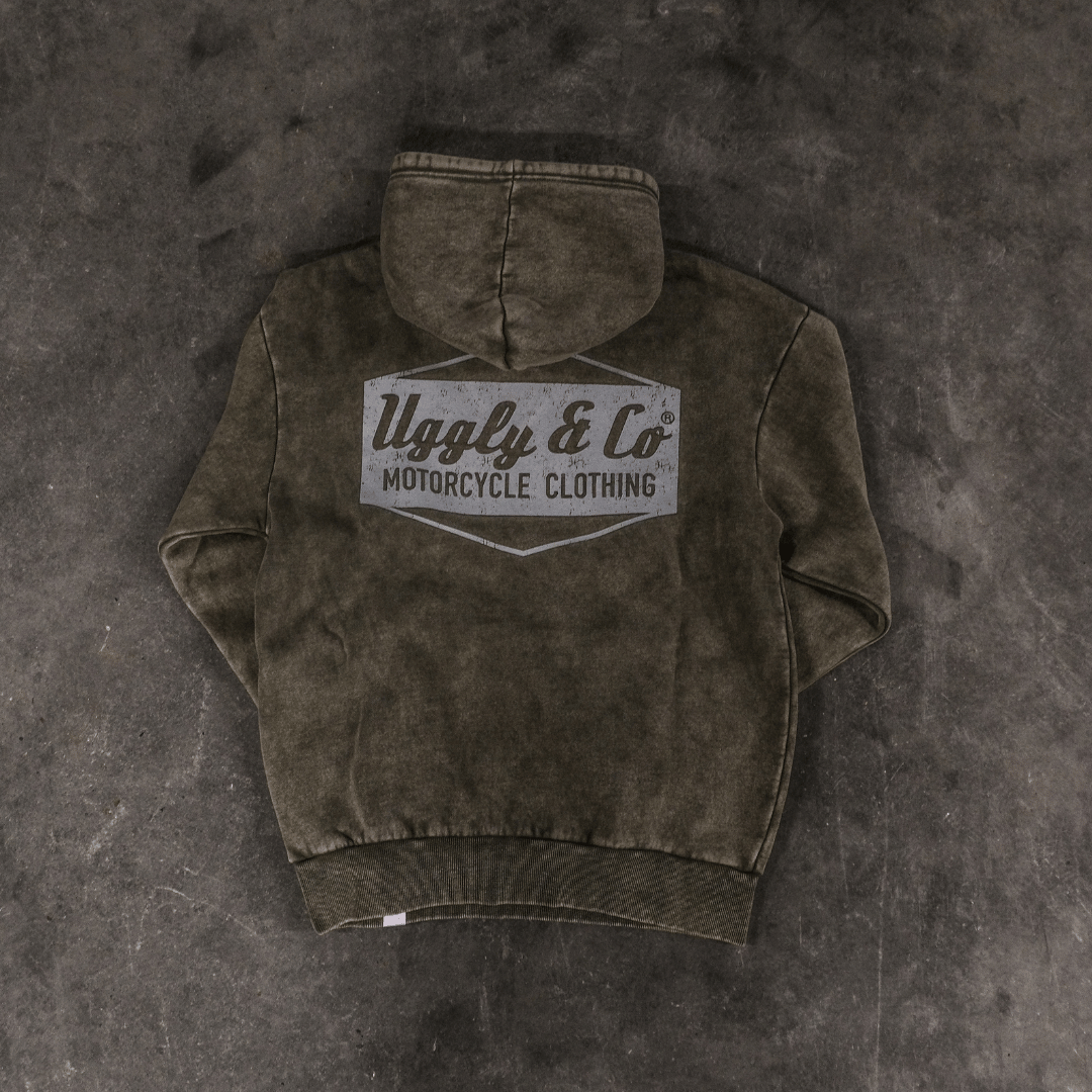 Green Diamond Acid Wash Hoodie by Uggly & Co