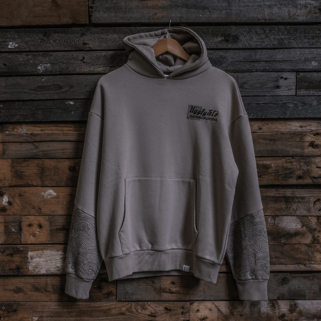 Beige Surf Diamond Hoodie by Uggly & Co