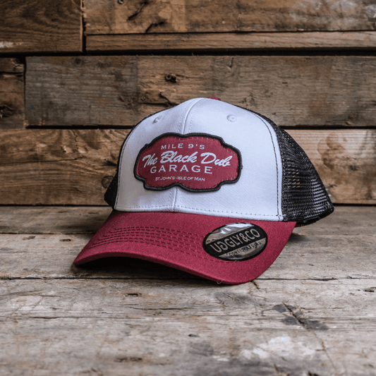 Burgundy Black Dub Garage Trucker Hat by Uggly & Co