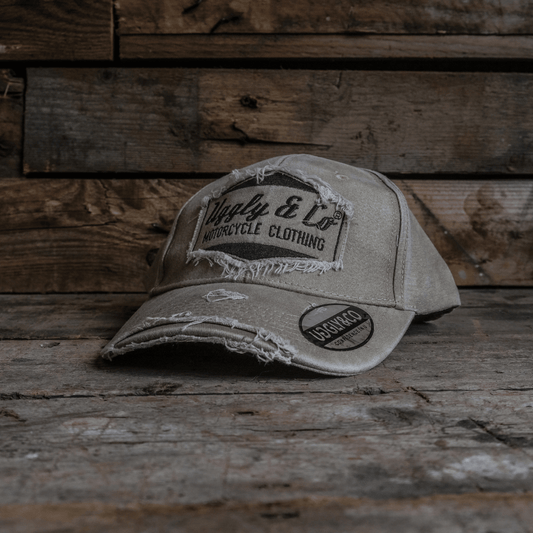 Beige Diamond Vintage Baseball Cap by Uggly & Co
