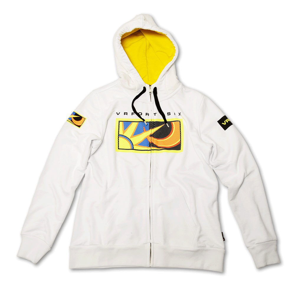 Rossi 46 White Small Ladies Zip Fleece Hoodie