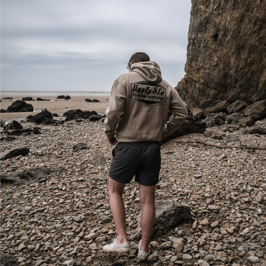 Beige Surf Diamond Hoodie by Uggly & Co